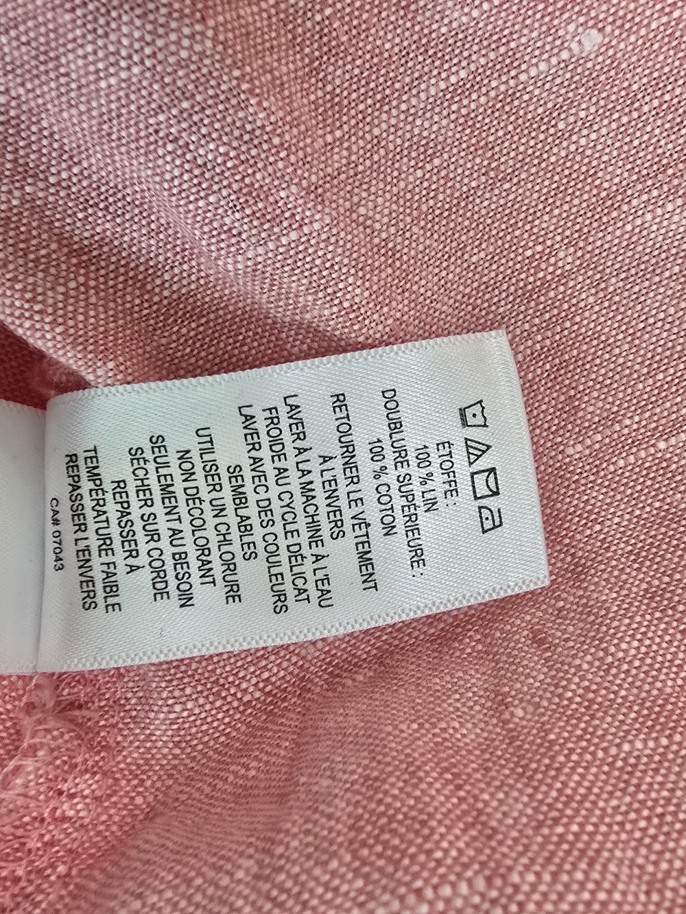 Cynthia Blue Pink 100% Linen Fabric Sun Dress Women Size M - Picture 5 of 7